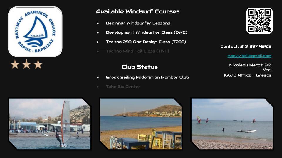Ν.Α.ΟΒ.Β. σχολή - μαθήματα windsurfing